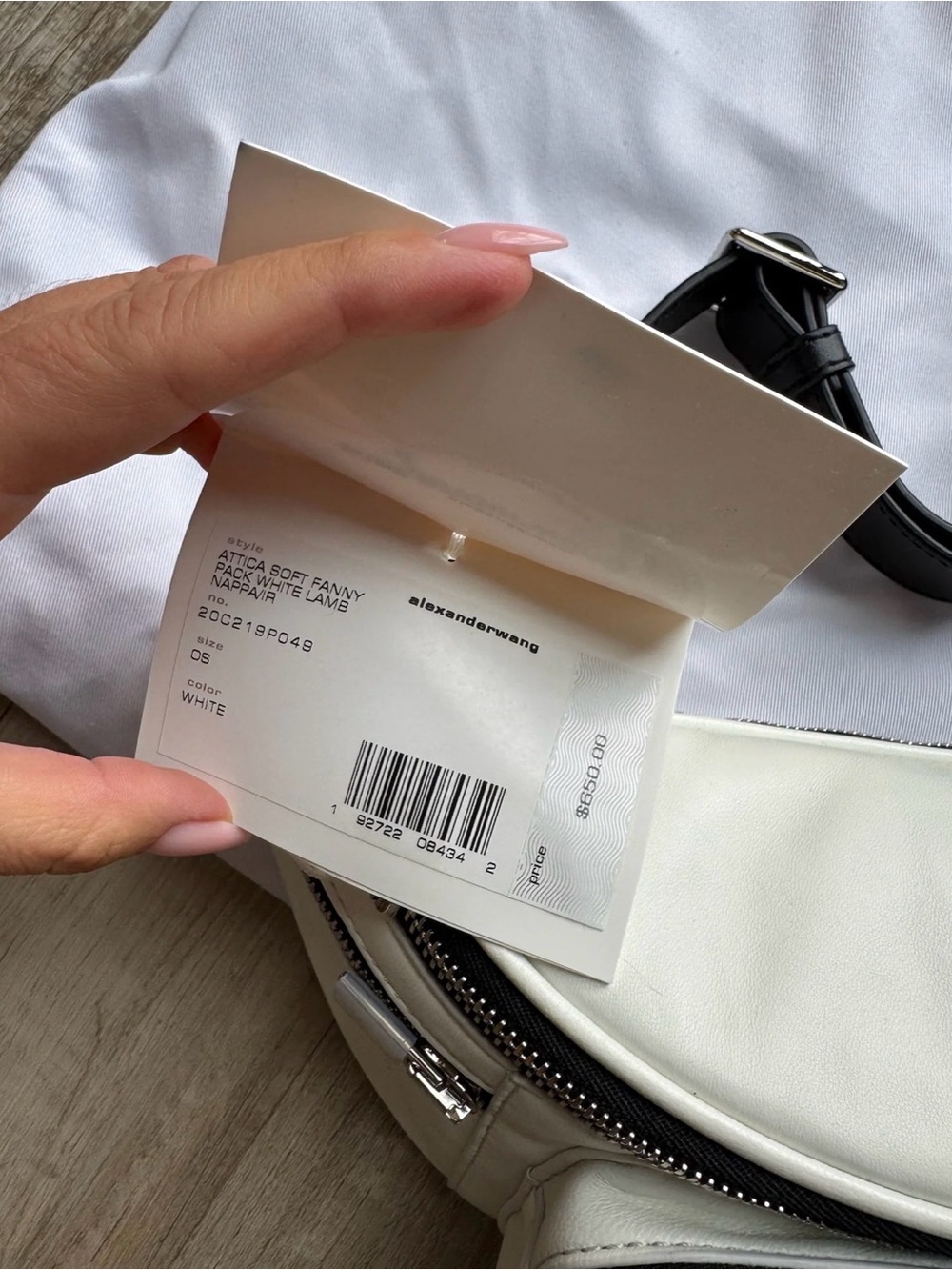 Alexander Wang White Leather Belt Bag with Black Strap - Picture 2 of 3